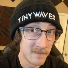 Load image into Gallery viewer, Tiny Waves BEANIE: Embroidered White Logo (Black)
