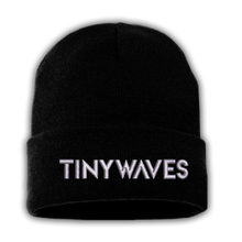 Load image into Gallery viewer, Tiny Waves BEANIE: Embroidered White Logo (Black)
